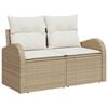 vidaXL Havesofa S&aelig;t med pude 4 pcs Beige og hvid polyrattan