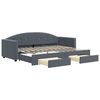 vidaXL daybed med udtr&aelig;k og skuffer 80x200 cm velour m&oslash;rkegr&aring;