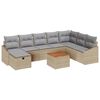 vidaXL Havesofa S&aelig;t 9 stk. Beige polyrattan