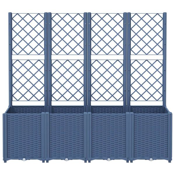 vidaXL plantekasse med espalier 160x40x140 cm PP blågrå