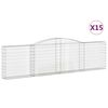 vidaXL buede gabionkurve 15 stk. 400x30x100/120 cm galvaniseret jern
