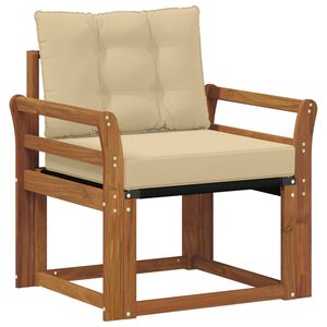 vidaXL Udend&oslash;rs sofa Massiv akacietr&aelig; og Textilene Naturfarvet