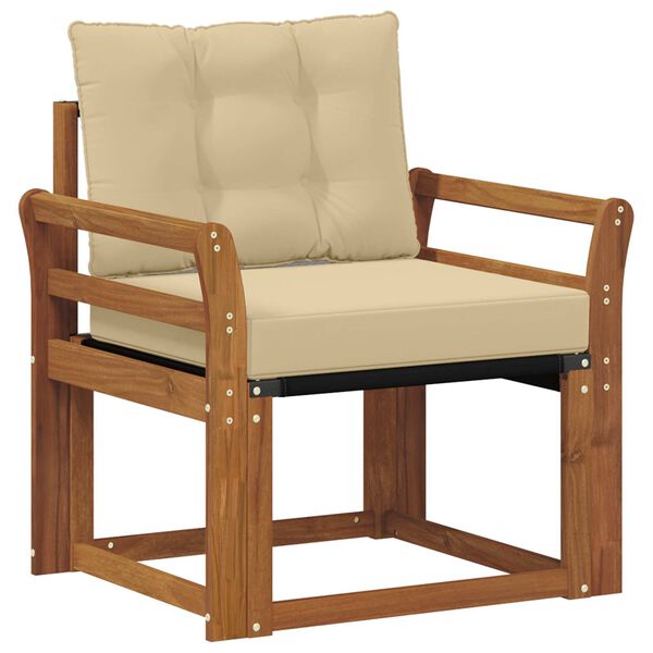 vidaXL Udend&oslash;rs sofa Massiv akacietr&aelig; og Textilene Naturfarvet