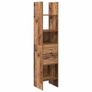 vidaXL Bogskab 2 niveauer 40 x 35 x 180 cm Konstrueret tr&aelig; Gammelt tr&aelig;