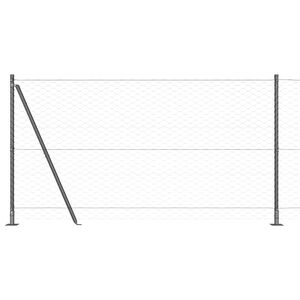 vidaXL Hexagonal hegn med betonbund 10 x 1,2 m PVC-belagt st&aring;l Gr&aring;