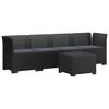 vidaXL 4-personers have-sofa med puder i rattan-look PP Antracit