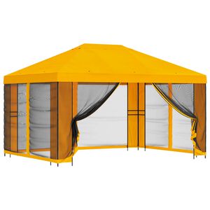vidaXL Havel&aelig;ger med sidev&aelig;gge 4 &times; 3 m Gul Polyester og St&aring;l 190 gsm