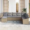 vidaXL Sofa S&aelig;t med pude 8 pcs Beige polyrattan