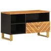 vidaXL tv-bord 80x33,5x46 cm massivt mangotr&aelig; brun og sort