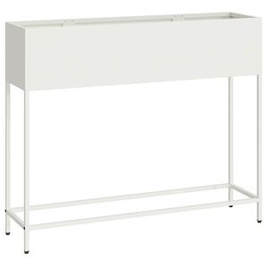 vidaXL H&aelig;vet haveplante Hvid 100 x 26 x 82 cm St&aring;l