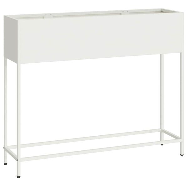vidaXL H&aelig;vet haveplante Hvid 100 x 26 x 82 cm St&aring;l