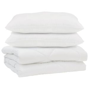 vidaXL Dyne med pude 3 pcs Hvid Mikrofiber