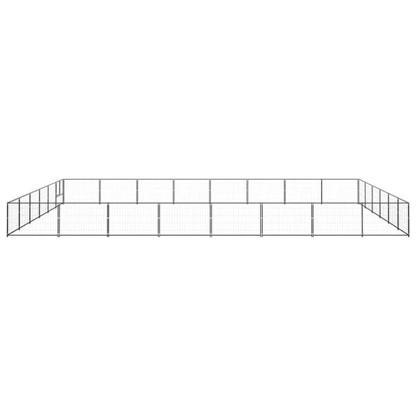 vidaXL hundeløbegård 48 m² stål sort