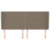 vidaXL sengegavl med kanter 163x23x118/128 cm stof gr&aring;brun