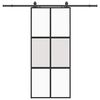 vidaXL skyded&oslash;r med hardwares&aelig;t 90x205 cm h&aelig;rdet glas sort
