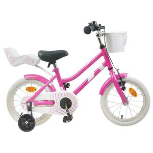 vidaXL B&oslash;rnecykel 14 tommer anbefalet til 3-5 &aring;r gammel M&oslash;rk pink