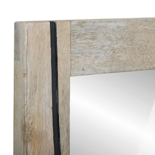 vidaXL Badev&aelig;relsesspejl Brun 70 x 50 x 2,5 cm Glas og Solid Mango tr&aelig;