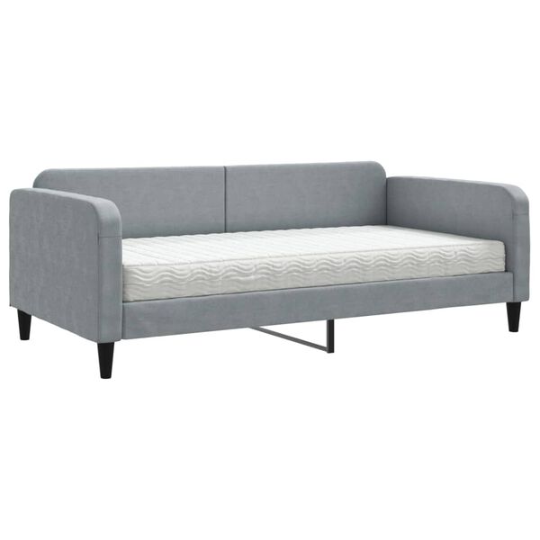vidaXL daybed med madras 100x200 cm stof lysegr&aring;