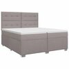 vidaXL Boxmadras med topmadras Gr&aring;brun 200 x 200 cm Stof
