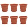 vidaXL Plantepotter 6 stk. Mursten R&oslash;d &Oslash; 34 x 28 cm Plastik