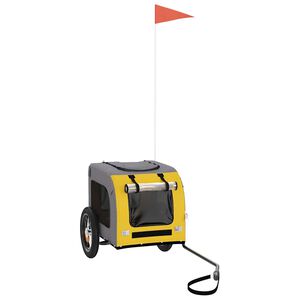 vidaXL cykelanh&aelig;nger til k&aelig;ledyr oxfordstof og jern gul og gr&aring;