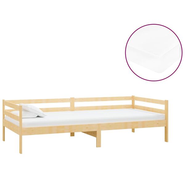 vidaXL daybed med madras 90x200 cm massivt fyrretræ
