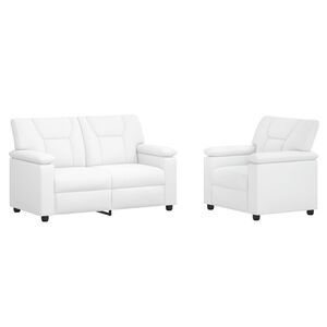 vidaXL Sofa S&aelig;t 2 pcs Hvid Kunstl&aelig;der