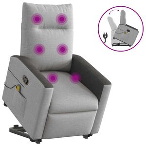 vidaXL massagestol med l&oslash;ftefunktion stof skygr&aring;