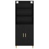 vidaXL Highboard Sort eg 69,5 x 32,5 x 180 cm Konstrueret tr&aelig;