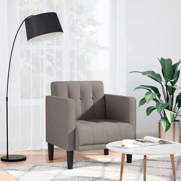 vidaXL sofastol med arml&aelig;n 53 cm stof gr&aring;brun