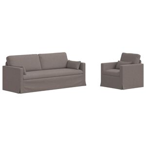 vidaXL Sofa S&aelig;t 2 pcs Gr&aring;brun 198 x 78 x 80 cm Stof