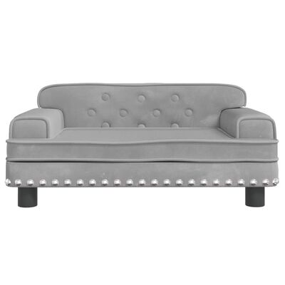 vidaXL sofa til børn 70x45x30 cm fløjl lysegrå