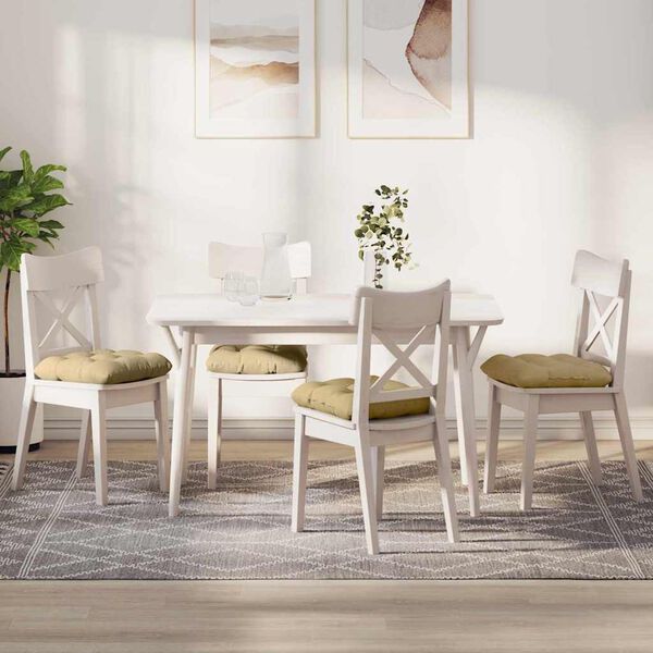 vidaXL Sædepuder 4 pcs Grågrøn 40 x 40 cm Velourstof