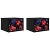 vidaXL V&aelig;gmonteret natbord KIEL 2 stk. Sort eg 36 x 33 x 25 cm