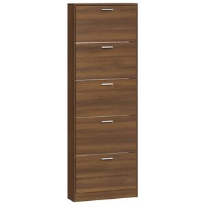 vidaXL skoskab 59x17x169 cm konstrueret tr&aelig; brun egetr&aelig;sfarve
