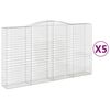 vidaXL buede gabionkurve 5 stk. 400x50x220/240 cm galvaniseret jern