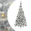 vidaXL Kunstig Forbelyst Juletr&aelig; med 300 LED'er S&oslash;lv 210 cm PET