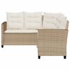 vidaXL havesofa med bord og hynder L-formet polyrattan beige