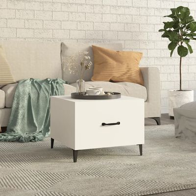 vidaXL sofabord med metalben 50x50x40 cm hvid
