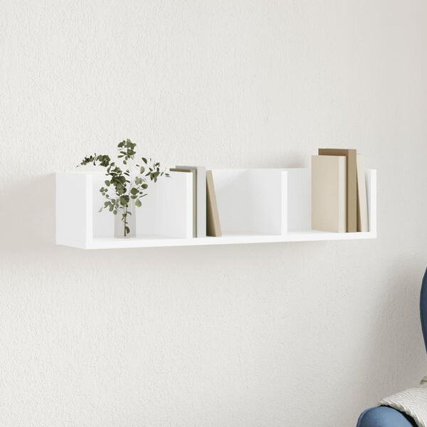 vidaXL v&aelig;gskab 75x18x16,5 cm konstrueret tr&aelig; hvid