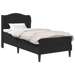 vidaXL Sengestel med hovedg&aelig;rde Sort 90 x 190 cm Kunstl&aelig;der