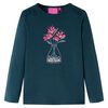 vidaXL Lang&aelig;rmet T-shirt til b&oslash;rn str. 116 m&oslash;rkegr&oslash;n