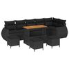 vidaXL Havesofa S&aelig;t 10 stk. Sort polyrattan