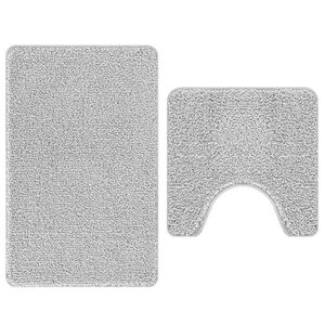 vidaXL Anti-skid badev&aelig;gs m&aring;ttes&aelig;t 2 stk. Gr&aring; 50 x 50 cm PP