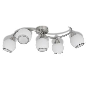 Loftslampe med glassk&aelig;rme b&oslash;lget