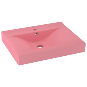 vidaXL luksuri&oslash;s h&aring;ndvask med vandhanehul 60x46 cm keramisk mat pink