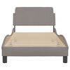 vidaXL sengeramme med sengegavl Dover Taupe 90x200 cm Stof