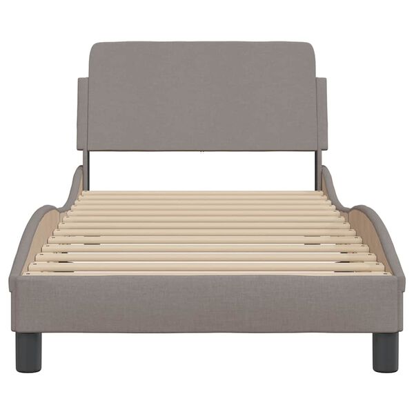 vidaXL sengeramme med sengegavl Dover Taupe 90x200 cm Stof