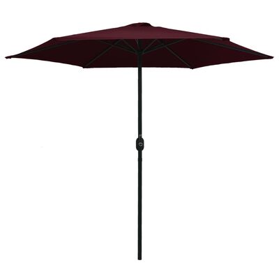 vidaXL udendørs parasol med aluminiumsstang 270x246 cm bordeauxrød
