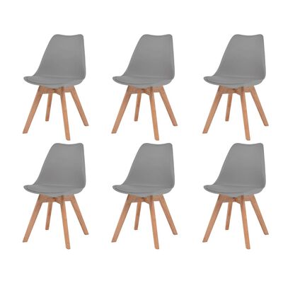 vidaXL spisebordsstole 6 stk. plastik grå
